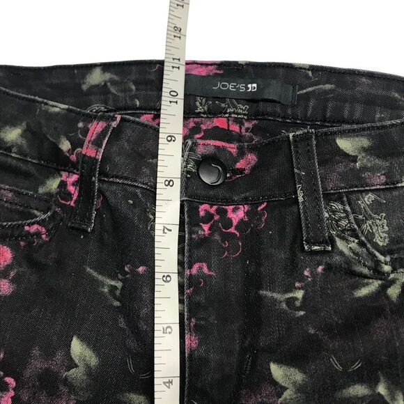 Joes Jeans Black and Pink Floral Skinny Jeans N0300 - Picture 7 of 9